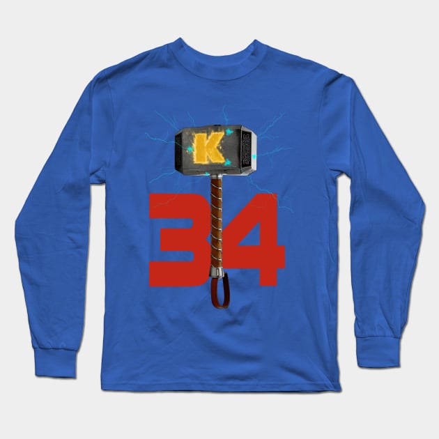 Syndergaard's Hammer (w/ Blue K) Long Sleeve T-Shirt by enfuego360